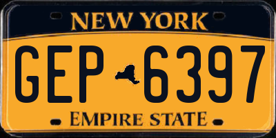 NY license plate GEP6397