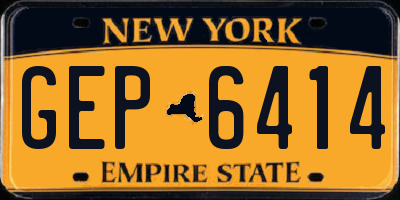 NY license plate GEP6414