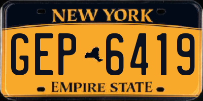 NY license plate GEP6419