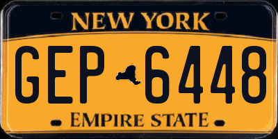 NY license plate GEP6448