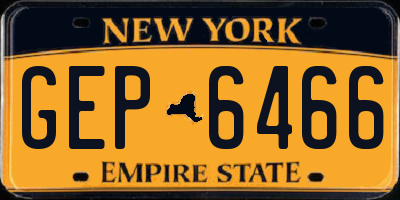 NY license plate GEP6466