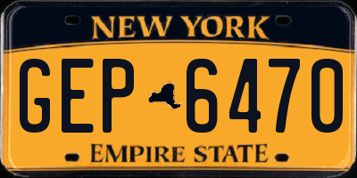 NY license plate GEP6470