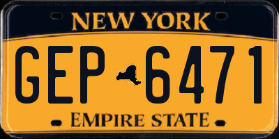 NY license plate GEP6471