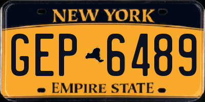 NY license plate GEP6489
