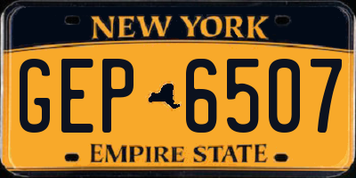 NY license plate GEP6507