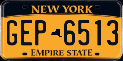 NY license plate GEP6513