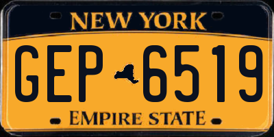 NY license plate GEP6519