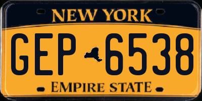 NY license plate GEP6538