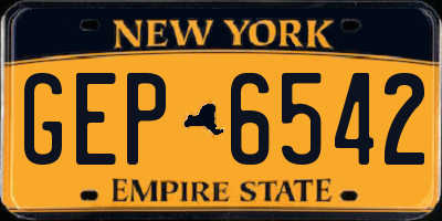 NY license plate GEP6542