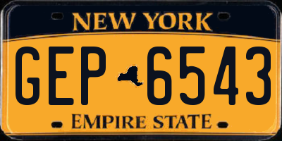 NY license plate GEP6543