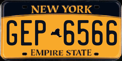 NY license plate GEP6566