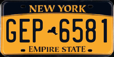 NY license plate GEP6581