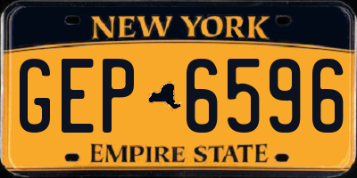 NY license plate GEP6596