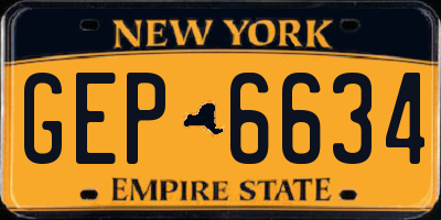 NY license plate GEP6634