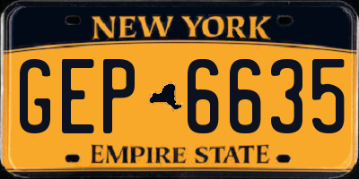 NY license plate GEP6635