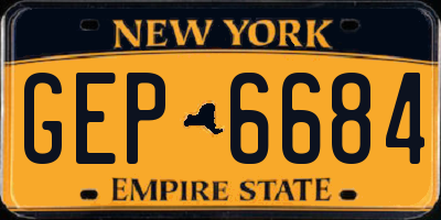 NY license plate GEP6684