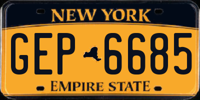 NY license plate GEP6685