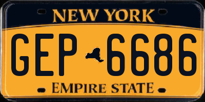 NY license plate GEP6686
