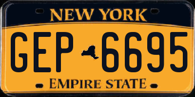NY license plate GEP6695