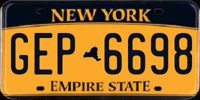 NY license plate GEP6698