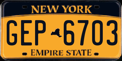 NY license plate GEP6703