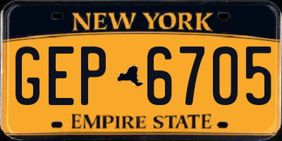 NY license plate GEP6705