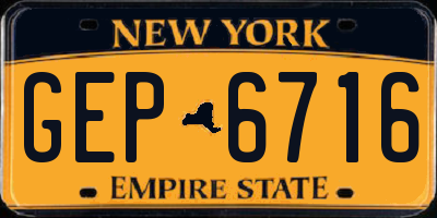 NY license plate GEP6716