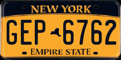 NY license plate GEP6762