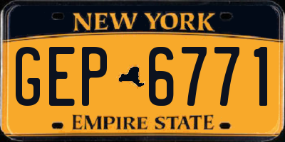 NY license plate GEP6771