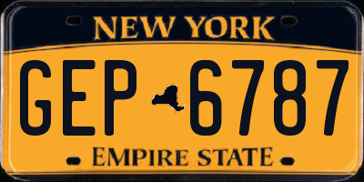 NY license plate GEP6787