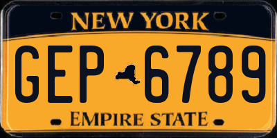NY license plate GEP6789
