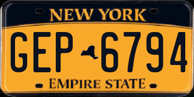 NY license plate GEP6794