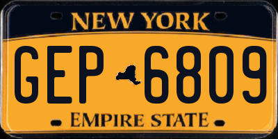 NY license plate GEP6809