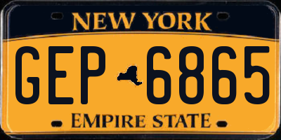 NY license plate GEP6865