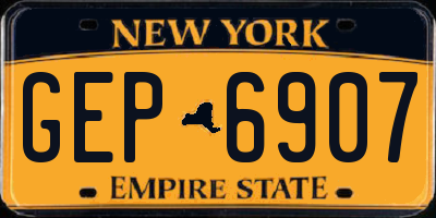 NY license plate GEP6907