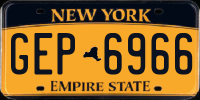 NY license plate GEP6966