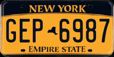 NY license plate GEP6987