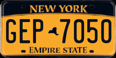 NY license plate GEP7050