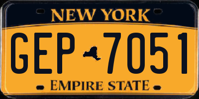 NY license plate GEP7051