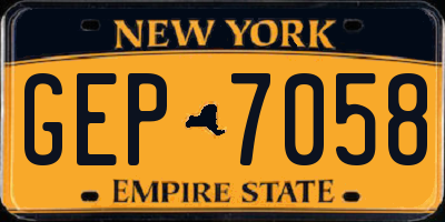 NY license plate GEP7058