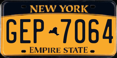 NY license plate GEP7064
