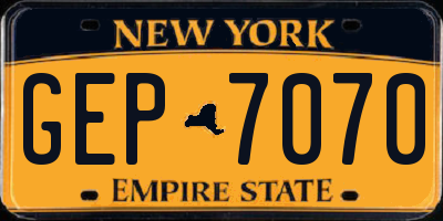 NY license plate GEP7070