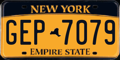 NY license plate GEP7079