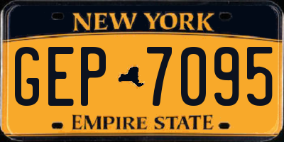 NY license plate GEP7095