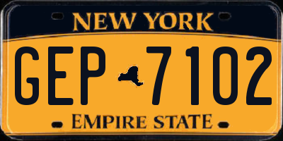 NY license plate GEP7102