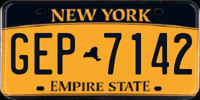 NY license plate GEP7142