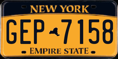 NY license plate GEP7158