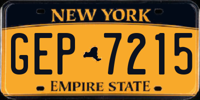 NY license plate GEP7215