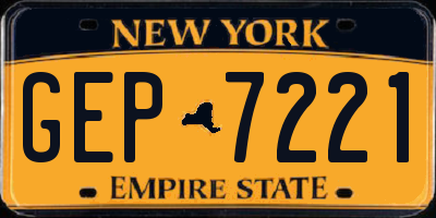 NY license plate GEP7221