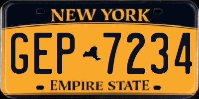 NY license plate GEP7234